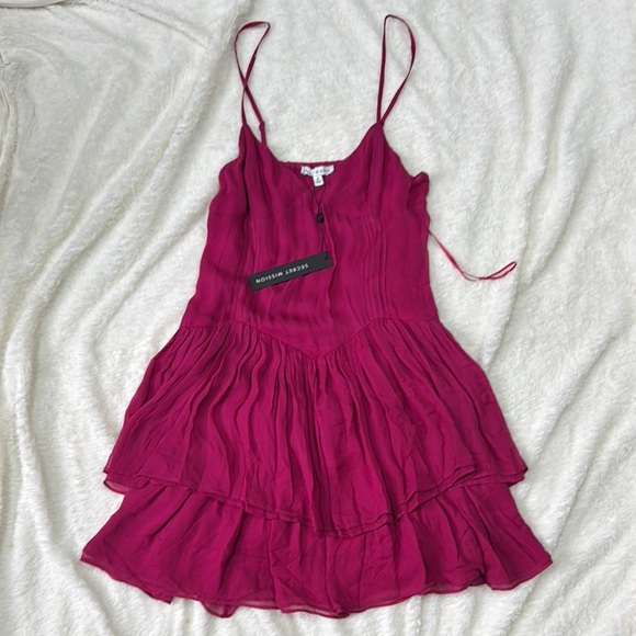 Raspberry Seville Ines Ruffle Mini Dress - Picture 5 of 14
